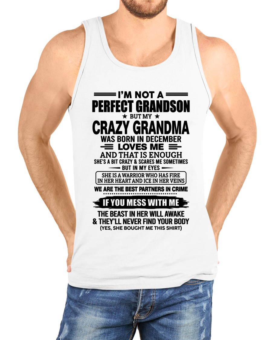 DECEMBER – CRAZY GRANDMA LOVES ME – T-SHIRT FROM GRANDMA – MTNN12 (SKU2607-13-12)