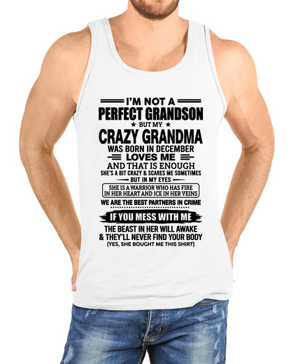 DECEMBER – CRAZY GRANDMA LOVES ME – T-SHIRT FROM GRANDMA – MTNN12 (SKU2607-13-12)