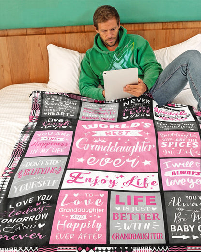 TO MY GRANDDAUGHTER - GIFT FOR GRANDDAUGHTER - Sherpa Fleece Blanket From Grandparent (SKUB-HNDS-07)