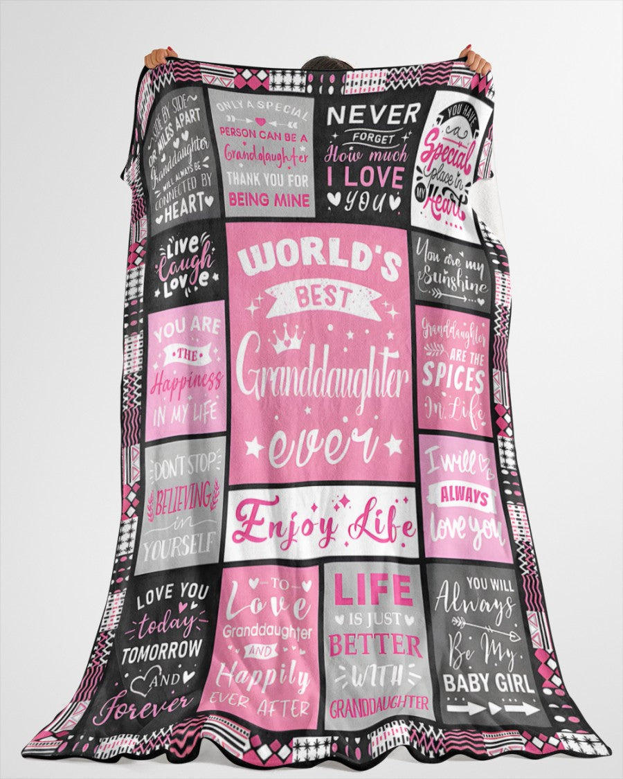 TO MY GRANDDAUGHTER - GIFT FOR GRANDDAUGHTER - Sherpa Fleece Blanket From Grandparent (SKUB-HNDS-07)