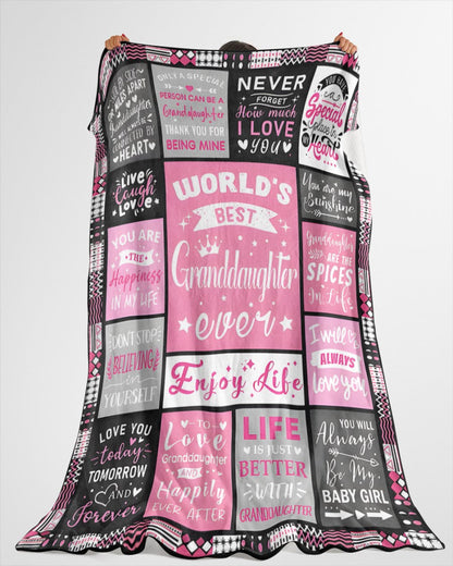 TO MY GRANDDAUGHTER - GIFT FOR GRANDDAUGHTER - Sherpa Fleece Blanket From Grandparent (SKUB-HNDS-07)