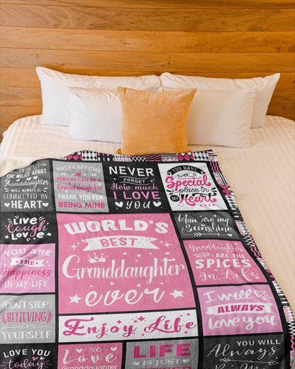TO MY GRANDDAUGHTER - GIFT FOR GRANDDAUGHTER - Sherpa Fleece Blanket From Grandparent (SKUB-HNDS-07)