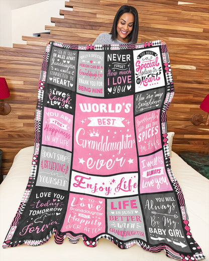TO MY GRANDDAUGHTER - GIFT FOR GRANDDAUGHTER - Sherpa Fleece Blanket From Grandparent (SKUB-HNDS-07)