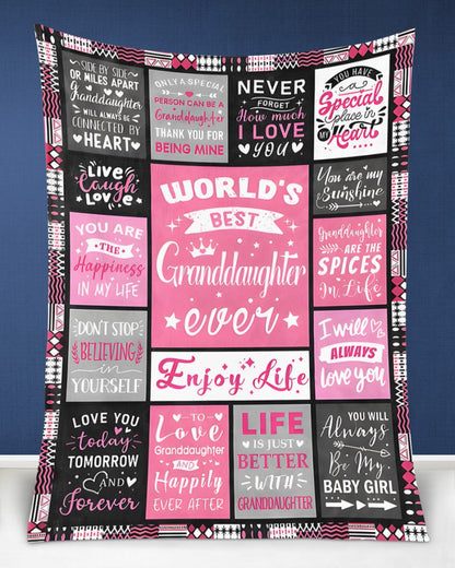 TO MY GRANDDAUGHTER - GIFT FOR GRANDDAUGHTER - Sherpa Fleece Blanket From Grandparent (SKUB-HNDS-07)