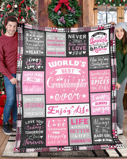 TO MY GRANDDAUGHTER - GIFT FOR GRANDDAUGHTER - Sherpa Fleece Blanket From Grandparent (SKUB-HNDS-07)