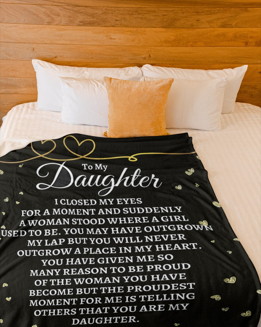 TO MY DAUGHTER - GIFT FOR DAUGHTER FROM DAD - Sherpa Fleece Quilt Blanket (SKUB-BLANKET-DAD00)