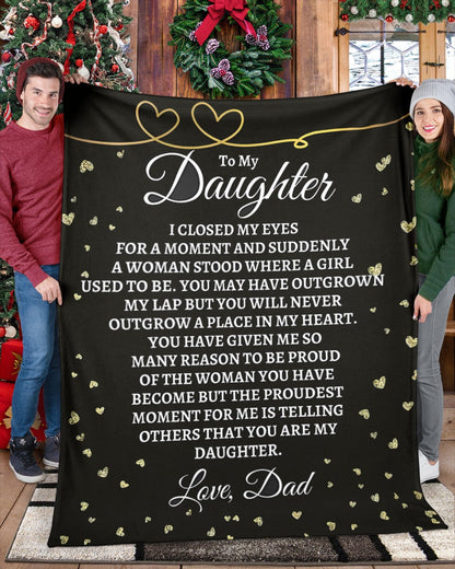 TO MY DAUGHTER - GIFT FOR DAUGHTER FROM DAD - Sherpa Fleece Quilt Blanket (SKUB-BLANKET-DAD00)
