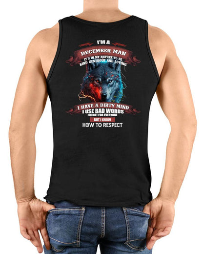 DECEMBER - KNOW HOW TO RESPECT - BIRTHDAY T-SHIRT FOR MEN - MTNN12 (SKU12-162-12)
