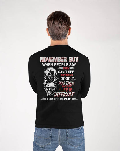 NOVEMBER -  HUG THEM AND SAY... - BIRTHDAY T-SHIRT FOR MEN - MTNN11 (SKU12-253-11)