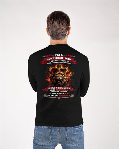 NOVEMBER - KIND AND LOVING ARE MY NATURE - PREMIUM DTG PRINT BIRTHDAY T-SHIRT FOR MEN - MTNN11 (SKU26T-01-31-11)