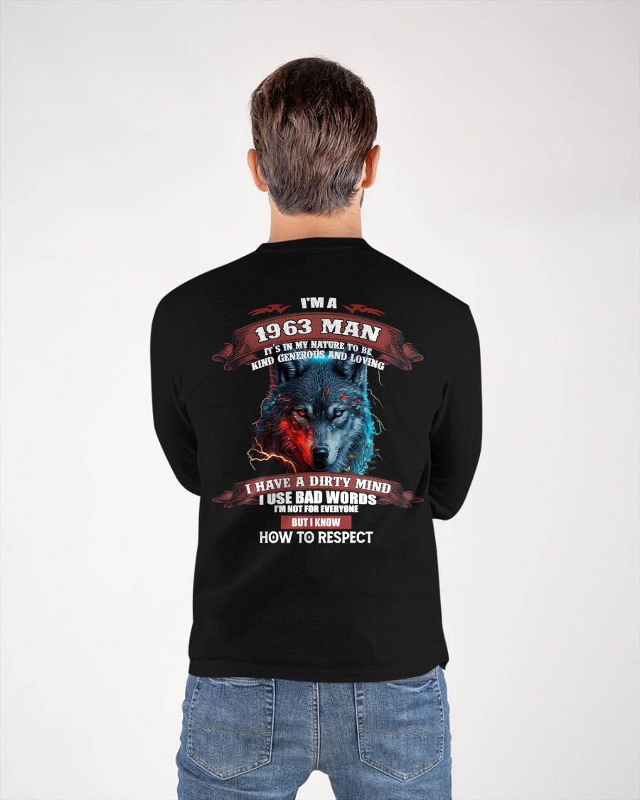 BORN IN 1963 - KNOW HOW TO RESPECT - BIRTHDAY T-SHIRT FOR MEN - Us1963 (SKU12-286-1963)