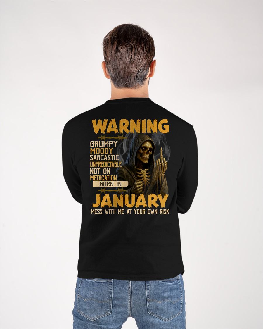 JANUARY - WARNING GRUMPY MOODY - BIRTHDAY T-SHIRT FOR MEN - MTNN01 (SKU26T-01-07-01)