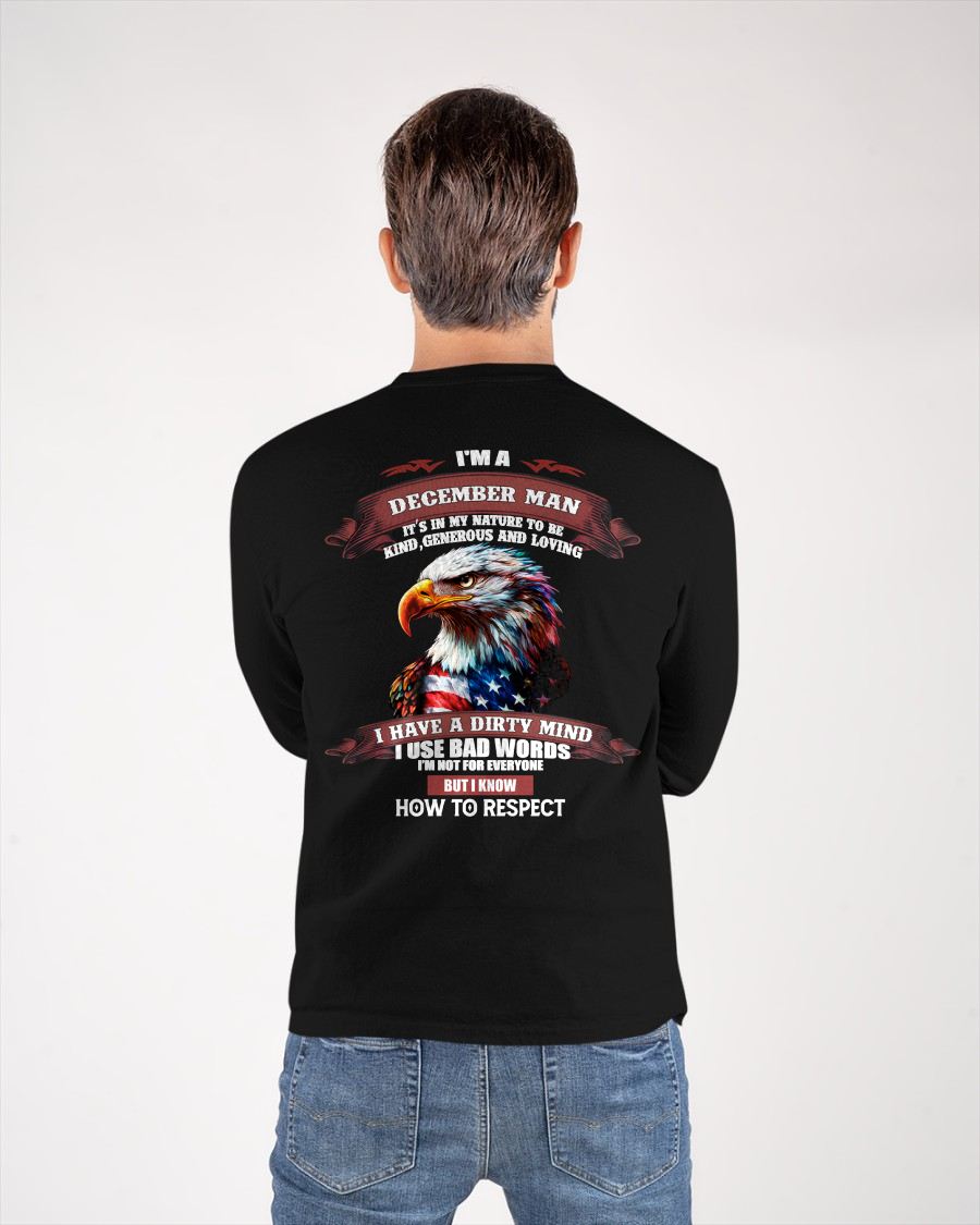 DECEMBER - KNOW HOW TO RESPECT - BIRTHDAY T-SHIRT FOR MEN - MTNN12 (SKU12-311-12)