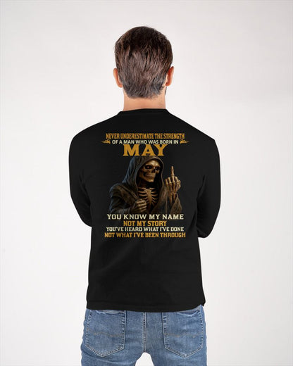 MAY - NEVER UNDERESTIMATE - BIRTHDAY T-SHIRT FOR MEN - MTNN05 (SKU26T-01-06-05)
