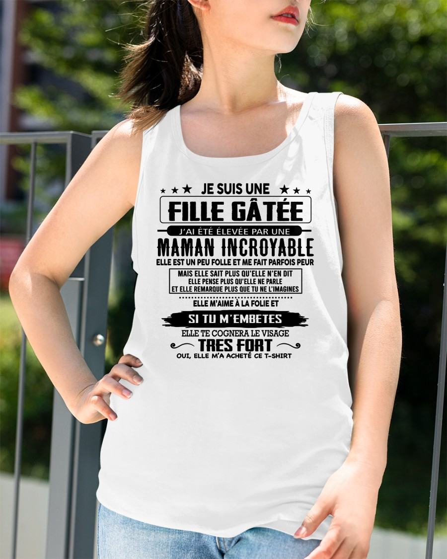 T-SHIRT JE SUIS UNE FILLE CHANCEUSE – CADEAU TOUCHANT DE MAMAN INCROYABLE - frMTNN00 (SKU26T-0190-00)