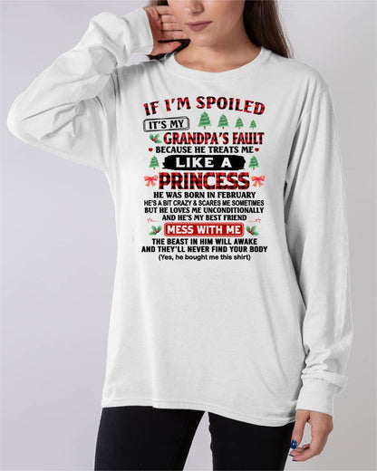 FEBRUARY - SPOILED GRANDDAUGHTER - PERFECT CHRISTMAS GIFT FOR GRANDDAUGHTER - GIFT FROM GRANDPA - mtnn02 (SKU10-180-02)