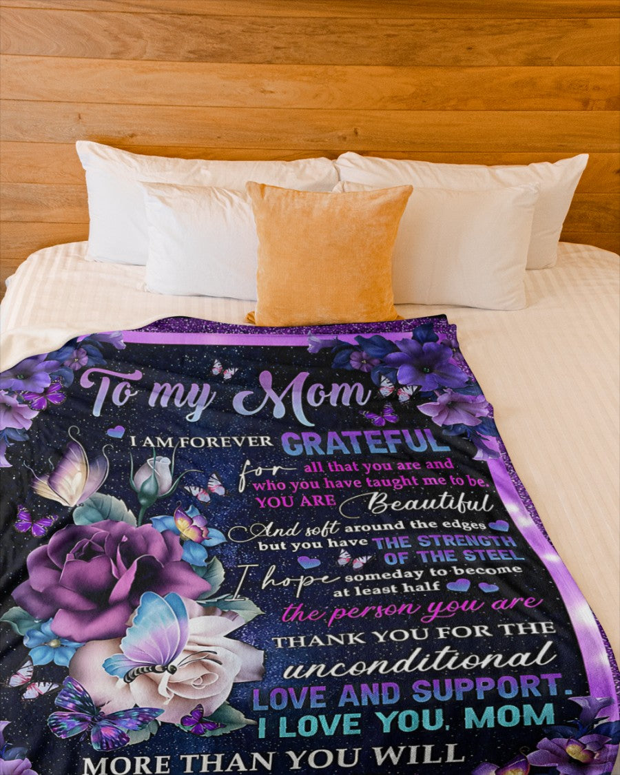 TO MY MOM - GIFT FOR MOTHER - Sherpa Fleece Quilt Blanket (SKUB-BLK-DAU00)