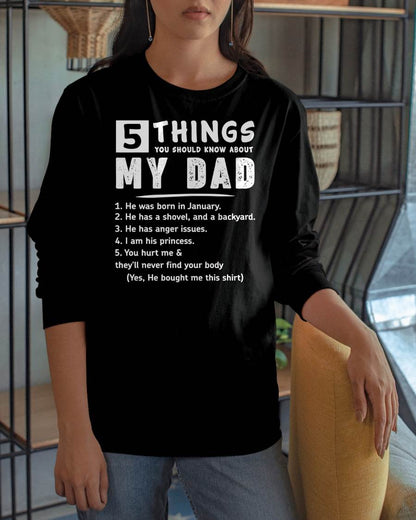 5 THINGS ABOUT MY DAD - PERFECT GIFT FOR YOUR DAUGHTER - GIFT FROM DAD - MTNN01 (SKU12-240-01)