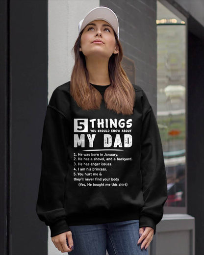 5 THINGS ABOUT MY DAD - PERFECT GIFT FOR YOUR DAUGHTER - GIFT FROM DAD - MTNN01 (SKU12-240-01)