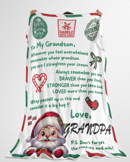 BLANKET FOR GRANDSON – COMFORT & WARMTH GIFT FROM GRANDPA  Sherpa Fleece Quilt Blanket MTNN00 (SKUB10-182)