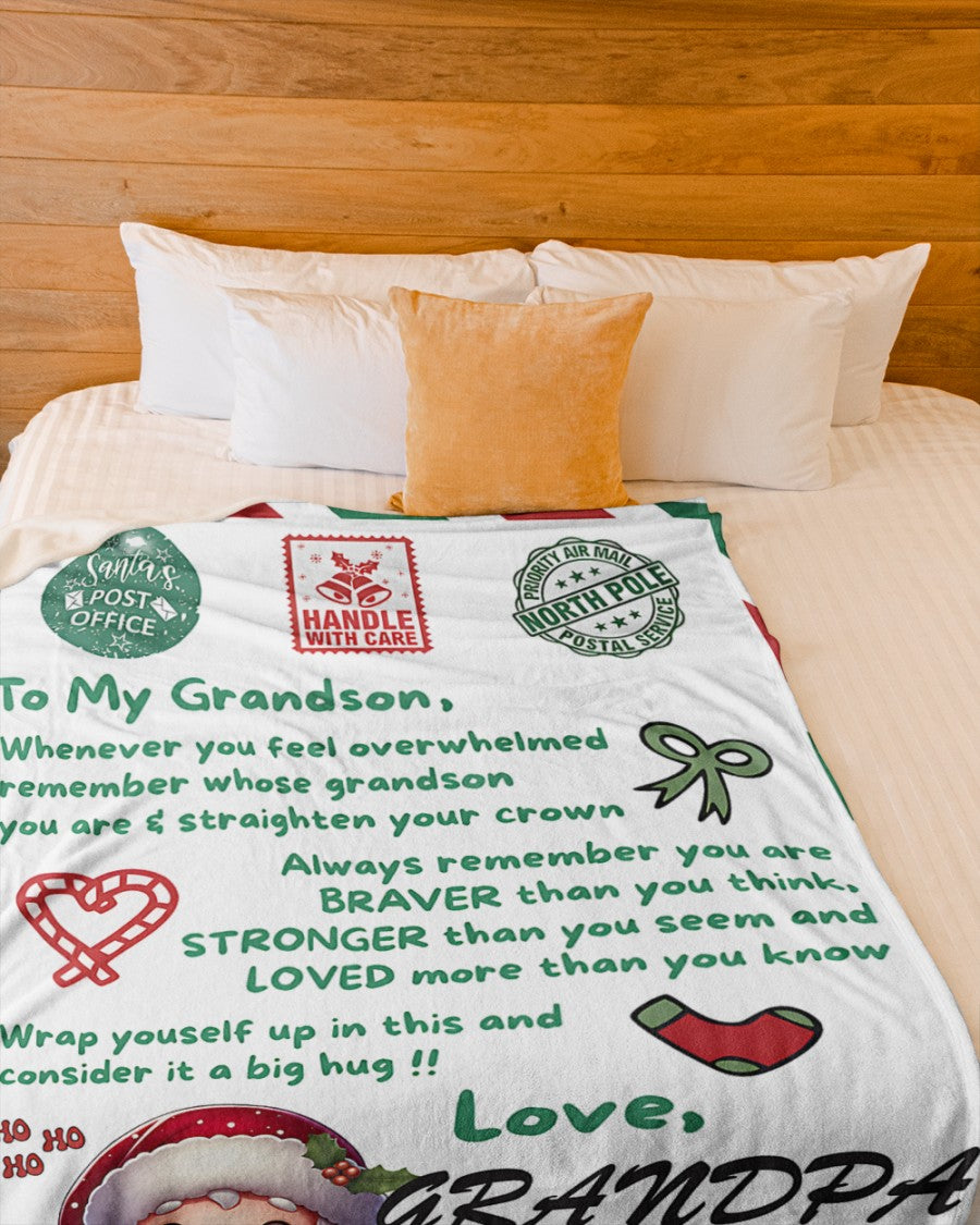 BLANKET FOR GRANDSON – COMFORT & WARMTH GIFT FROM GRANDPA  Sherpa Fleece Quilt Blanket MTNN00 (SKUB10-182)