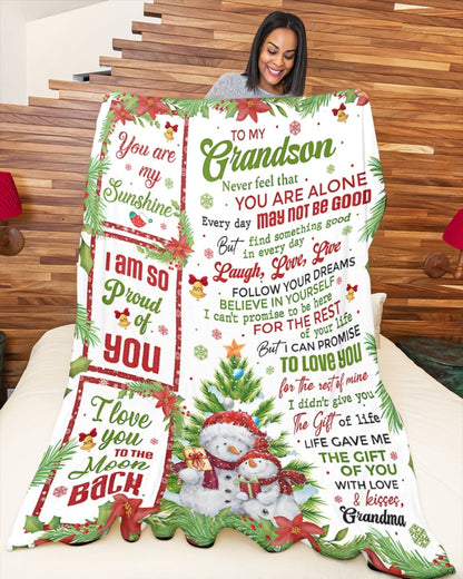 BLANKET FOR GRANDSON – COMFORT & WARMTH CHRISTMAS GIFT FROM GRANDMA  Sherpa Fleece Quilt Blanket NTTD00 (SKUB10-183)