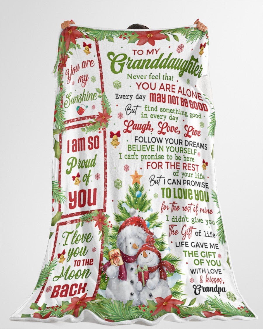 BLANKET FOR GRANDDAUGHTER – COMFORT & WARMTH CHRISTMAS GIFT FROM GRANDPA  Sherpa Fleece Quilt Blanket MTNN00 (SKUB10-184)