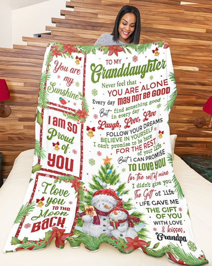 BLANKET FOR GRANDDAUGHTER – COMFORT & WARMTH CHRISTMAS GIFT FROM GRANDPA  Sherpa Fleece Quilt Blanket MTNN00 (SKUB10-184)