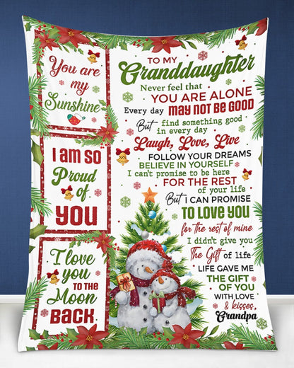 BLANKET FOR GRANDDAUGHTER – COMFORT & WARMTH CHRISTMAS GIFT FROM GRANDPA  Sherpa Fleece Quilt Blanket MTNN00 (SKUB10-184)