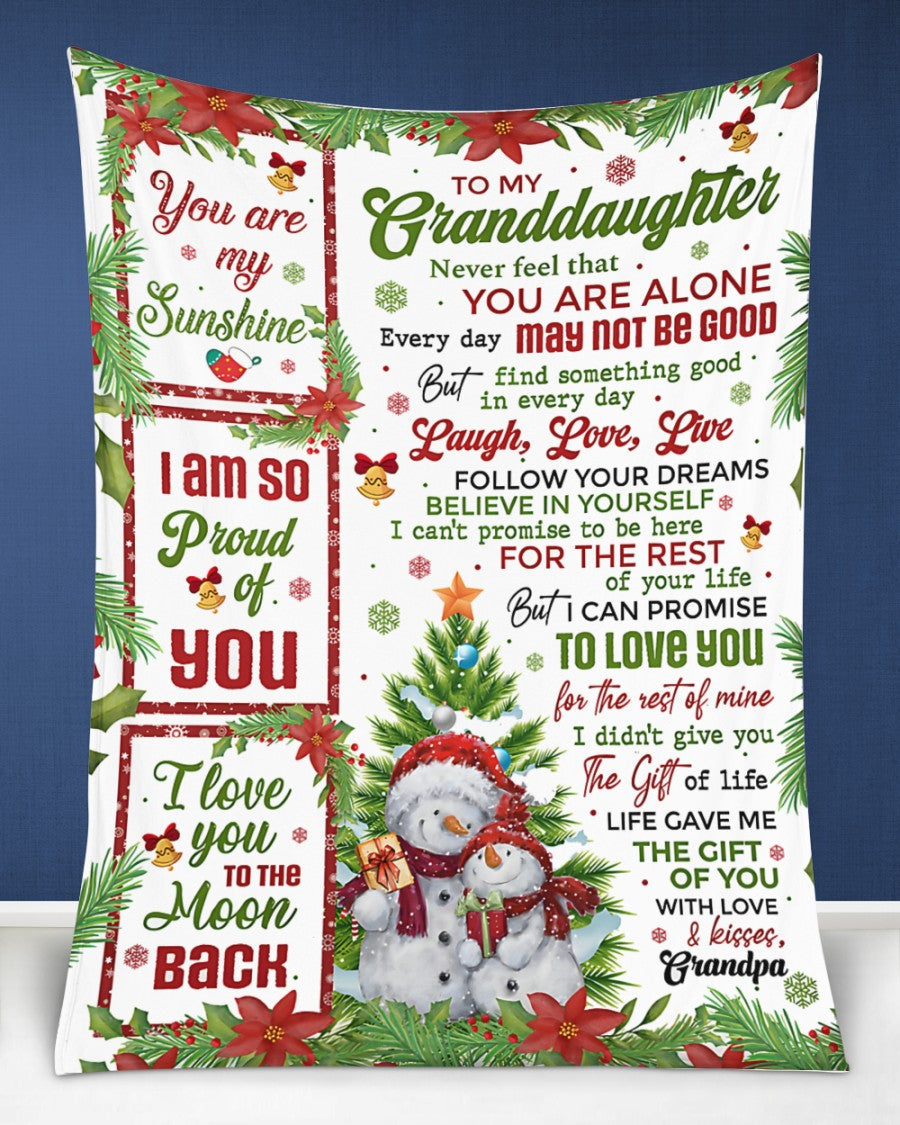 BLANKET FOR GRANDDAUGHTER – COMFORT & WARMTH CHRISTMAS GIFT FROM GRANDPA  Sherpa Fleece Quilt Blanket NTTD00 (SKUB10-184)