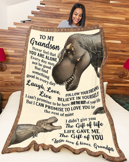 BLANKET FOR GRANDSON – COMFORT & WARMTH GIFT FROM GRANDPA  Sherpa Fleece Quilt Blanket mtnn00 (SKUB-BLK-GPKL)