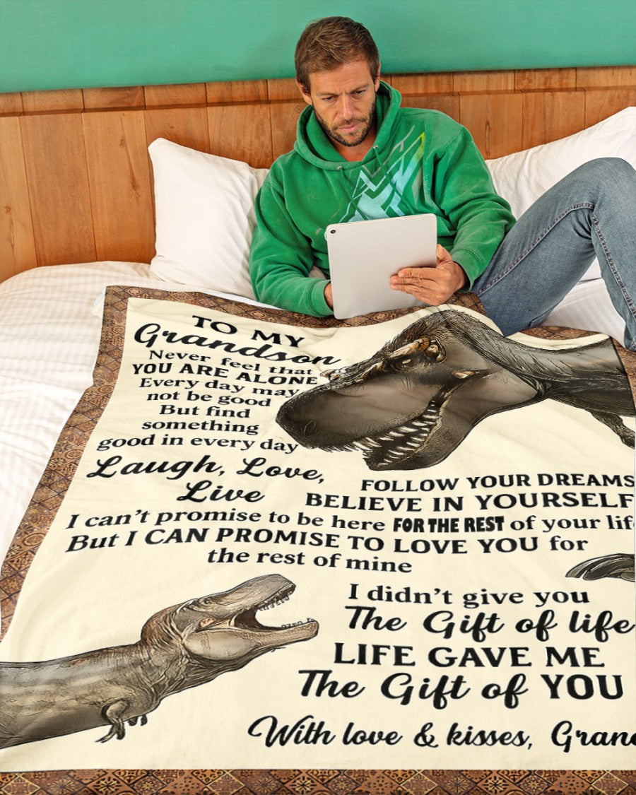 BLANKET FOR GRANDSON – COMFORT & WARMTH GIFT FROM GRANDPA  Sherpa Fleece Quilt Blanket mtnn00 (SKUB-BLK-GPKL)