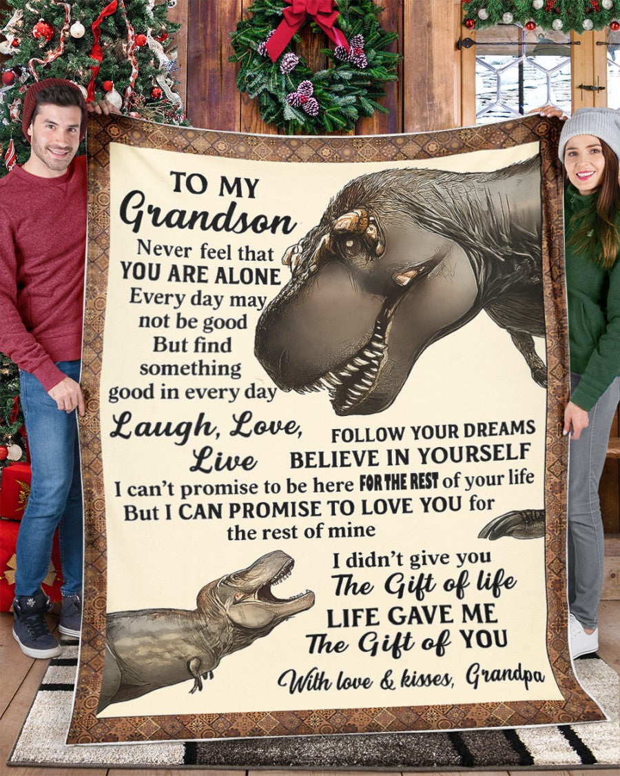 BLANKET FOR GRANDSON – COMFORT & WARMTH GIFT FROM GRANDPA  Sherpa Fleece Quilt Blanket mtnn00 (SKUB-BLK-GPKL)