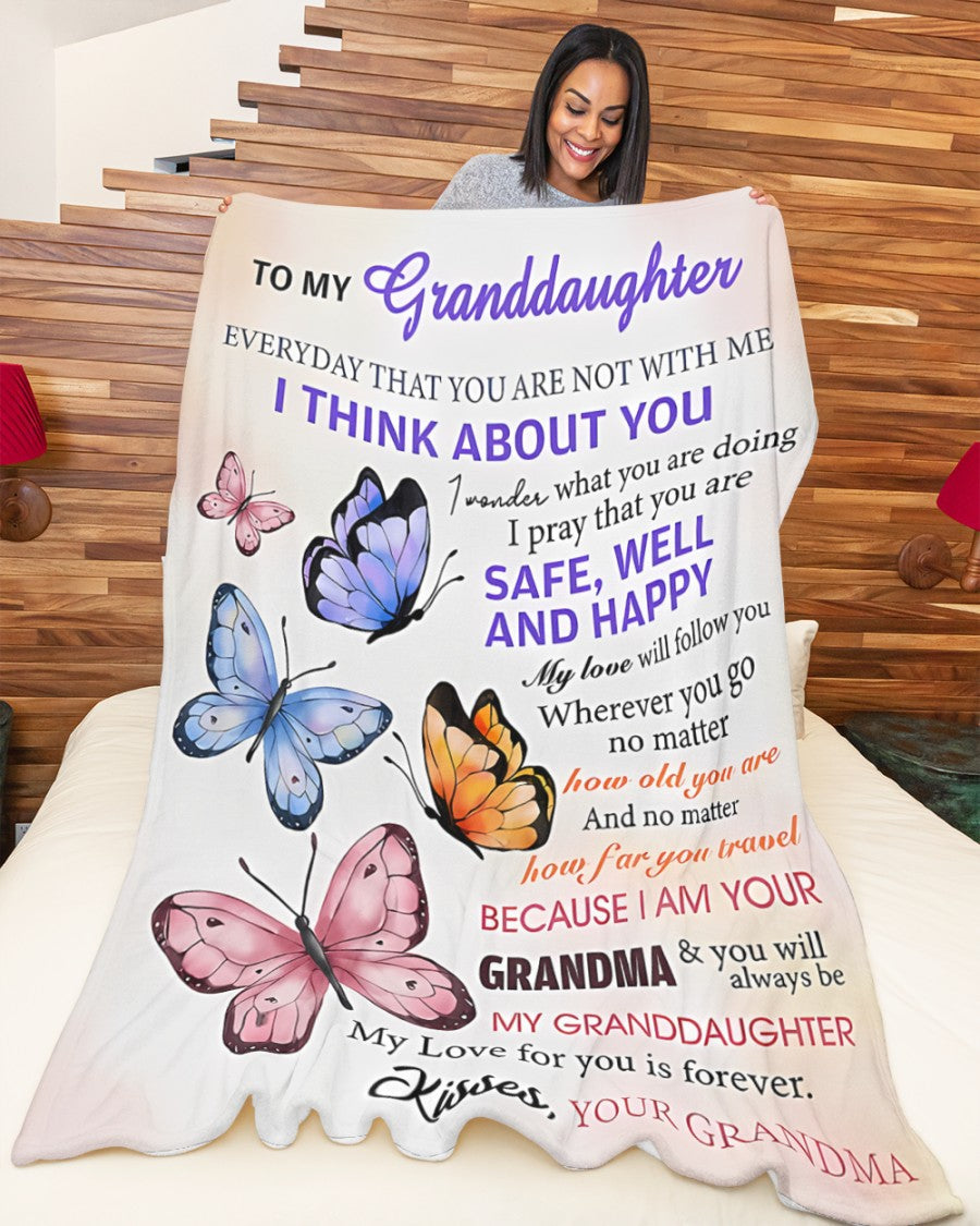 BLANKET FOR GRANDDAUGHTER – COMFORT & WARMTH GIFT FROM GRANDMA  Sherpa Fleece Quilt Blanket MTNN00 (SKUB-BLK-GMD1)