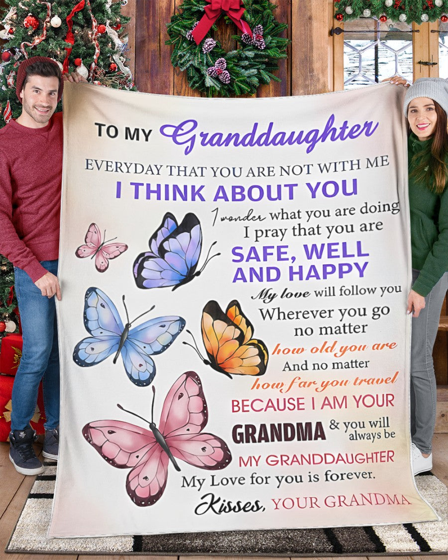 BLANKET FOR GRANDDAUGHTER – COMFORT & WARMTH GIFT FROM GRANDMA  Sherpa Fleece Quilt Blanket MTNN00 (SKUB-BLK-GMD1)