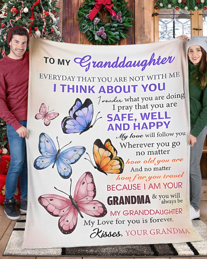 BLANKET FOR GRANDDAUGHTER – COMFORT & WARMTH GIFT FROM GRANDMA  Sherpa Fleece Quilt Blanket MTNN00 (SKUB-BLK-GMD1)