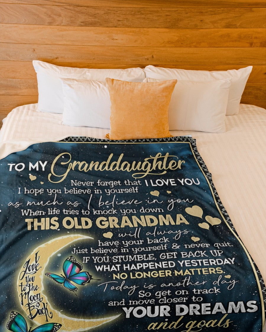 BLANKET FOR GRANDDAUGHTER – COMFORT & WARMTH GIFT FROM GRANDMA  Sherpa Fleece Quilt Blanket MTNN00 (SKUB-BLK-GMD2)