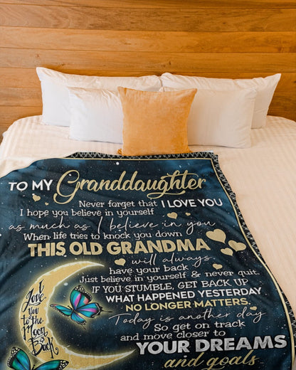 BLANKET FOR GRANDDAUGHTER – COMFORT & WARMTH GIFT FROM GRANDMA  Sherpa Fleece Quilt Blanket MTNN00 (SKUB-BLK-GMD2)
