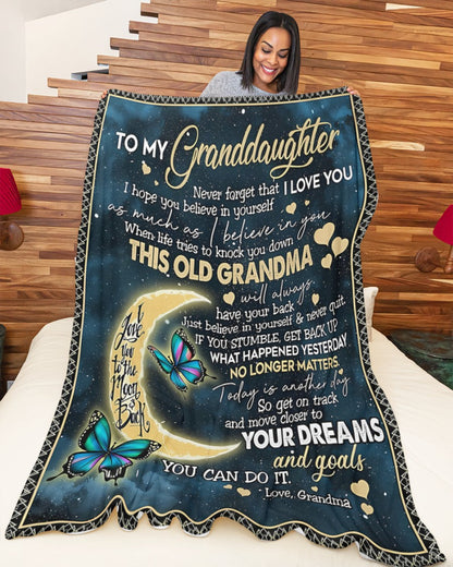 BLANKET FOR GRANDDAUGHTER – COMFORT & WARMTH GIFT FROM GRANDMA  Sherpa Fleece Quilt Blanket MTNN00 (SKUB-BLK-GMD2)