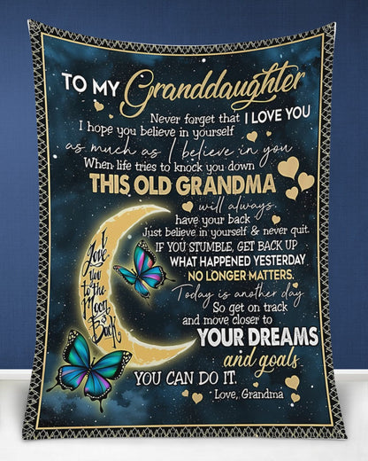 BLANKET FOR GRANDDAUGHTER – COMFORT & WARMTH GIFT FROM GRANDMA  Sherpa Fleece Quilt Blanket MTNN00 (SKUB-BLK-GMD2)