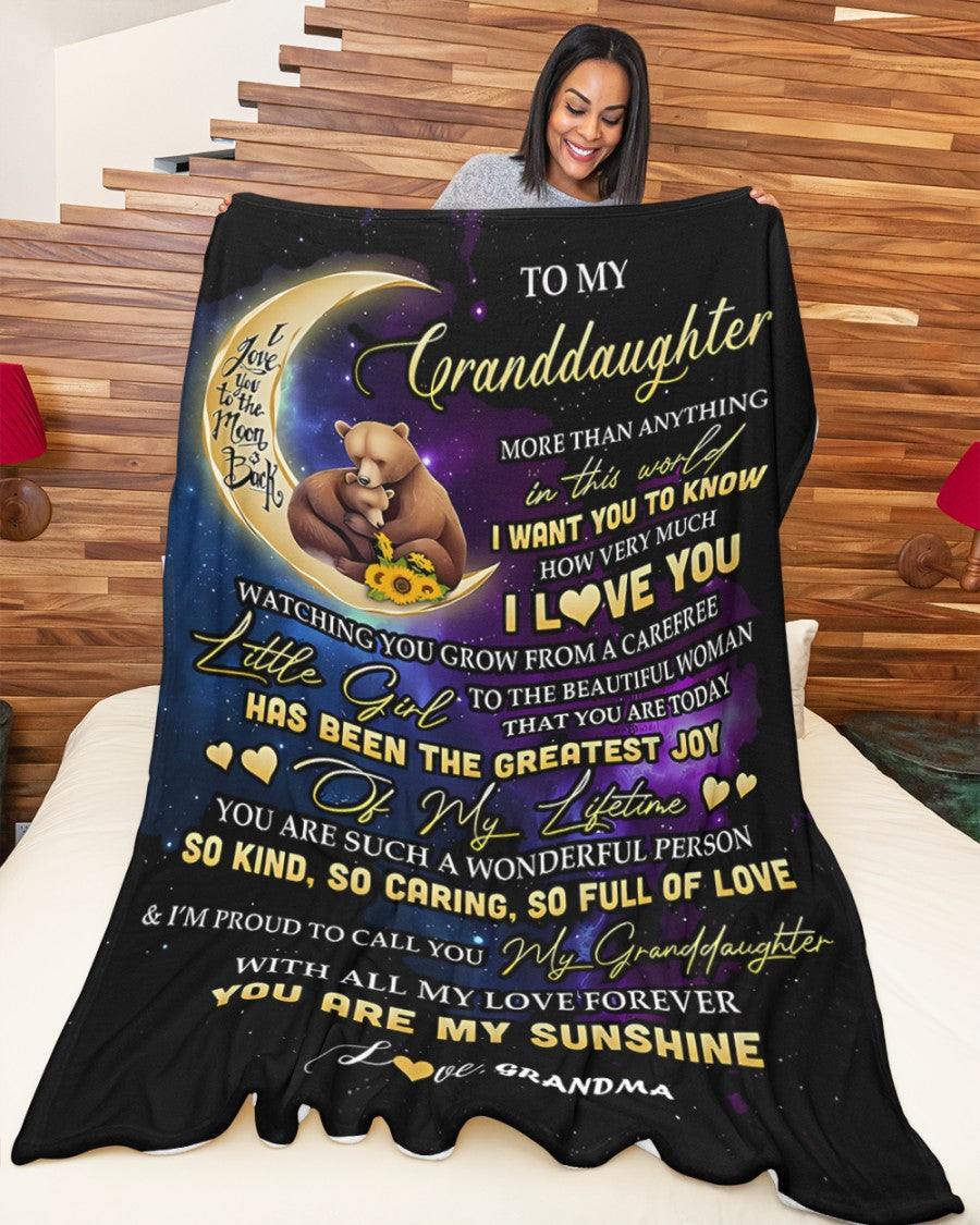 BLANKET FOR GRANDDAUGHTER – COMFORT & WARMTH GIFT FROM GRANDMA  Sherpa Fleece Quilt Blanket MTNN00 (SKUB-BLK-GMD3)