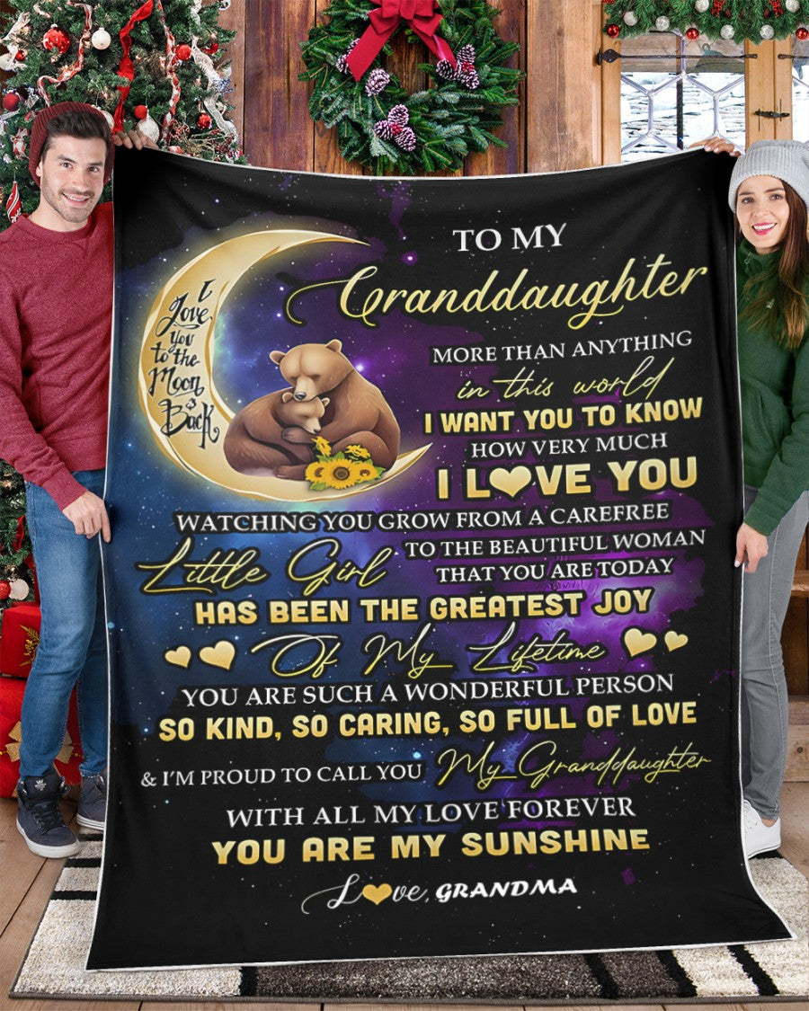 BLANKET FOR GRANDDAUGHTER – COMFORT & WARMTH GIFT FROM GRANDMA  Sherpa Fleece Quilt Blanket MTNN00 (SKUB-BLK-GMD3)