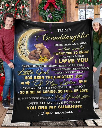 BLANKET FOR GRANDDAUGHTER – COMFORT & WARMTH GIFT FROM GRANDMA  Sherpa Fleece Quilt Blanket MTNN00 (SKUB-BLK-GMD3)