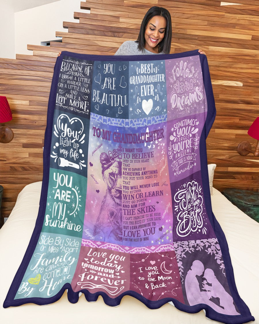 BLANKET FOR GRANDDAUGHTER – COMFORT & WARMTH GIFT FROM GRANDPARENTS  Sherpa Fleece Quilt Blanket NTTD00 (SKUB11-BLK-04)