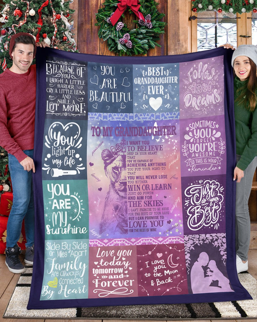 BLANKET FOR GRANDDAUGHTER – COMFORT & WARMTH GIFT FROM GRANDPARENTS  Sherpa Fleece Quilt Blanket MTNN00 (SKUB11-BLK-04)