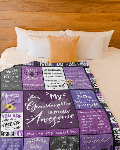 BLANKET FOR GRANDDAUGHTER – COMFORT & WARMTH GIFT FROM GRANDPARENTS  Sherpa Fleece Quilt Blanket MTNN00 (SKUB11-BLK-03)