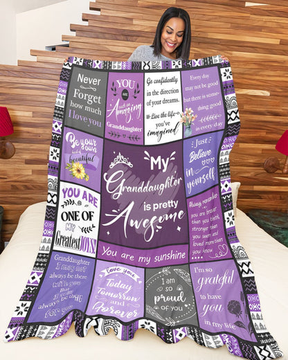 BLANKET FOR GRANDDAUGHTER – COMFORT & WARMTH GIFT FROM GRANDPARENTS  Sherpa Fleece Quilt Blanket MTNN00 (SKUB11-BLK-03)