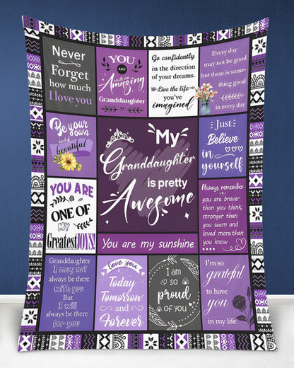 BLANKET FOR GRANDDAUGHTER – COMFORT & WARMTH GIFT FROM GRANDPARENTS  Sherpa Fleece Quilt Blanket MTNN00 (SKUB11-BLK-03)