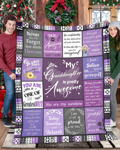 BLANKET FOR GRANDDAUGHTER – COMFORT & WARMTH GIFT FROM GRANDPARENTS  Sherpa Fleece Quilt Blanket MTNN00 (SKUB11-BLK-03)