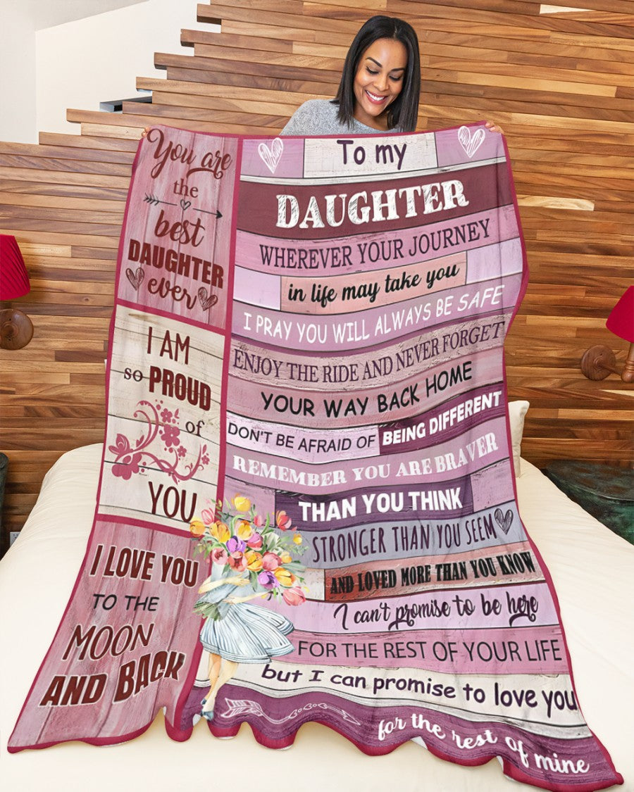 BLANKET FOR DAUGHTER – COMFORT & WARMTH GIFT FROM MOM Sherpa Fleece Quilt Blanket NTTD00 (SKUB11-BLK-01)